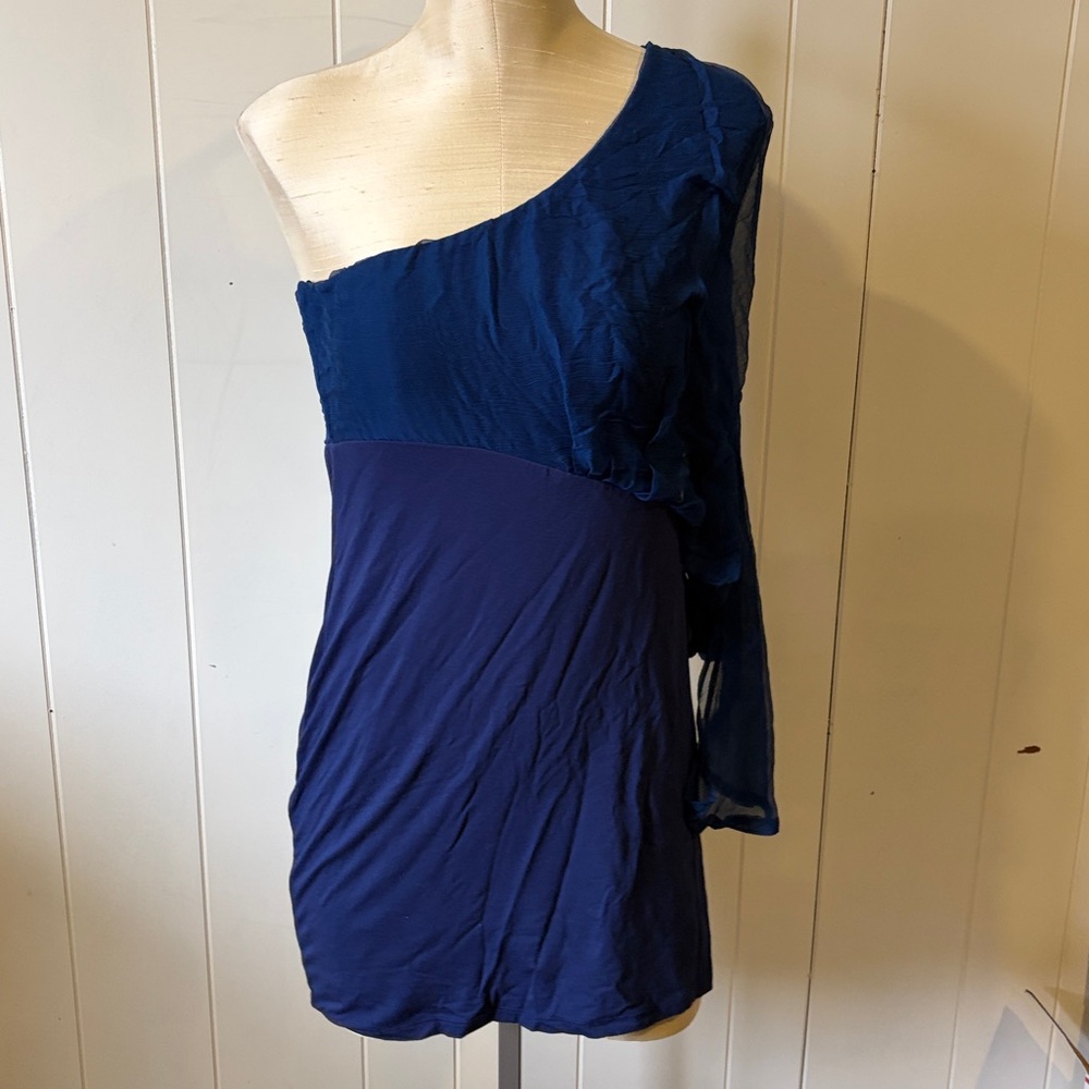 Analili Vibrant Blue One-Shoulder Dress Size M NWOT